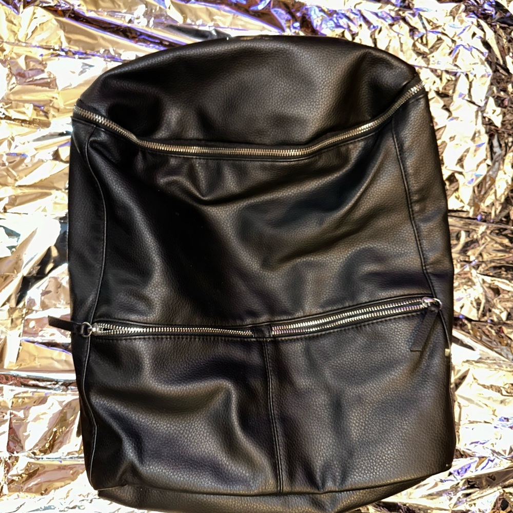 Large Faux Leather Backpack Style Handbag